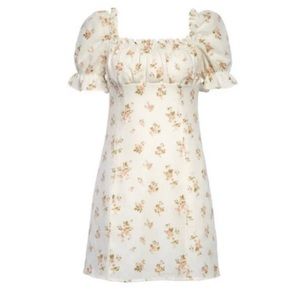 Reformation Robles Mildred puff sleeve linen dress size 6